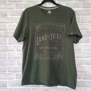 Sherpa Organic Cotton Land of Yeti Everest Nepal Graphic Tshirt Mens L Outdoor